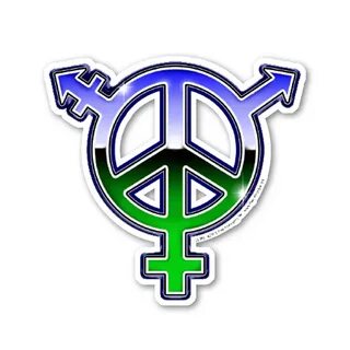 CS398 LGBTQ Chrome Peace Symbol Gay Lesbian Bisexual Transge