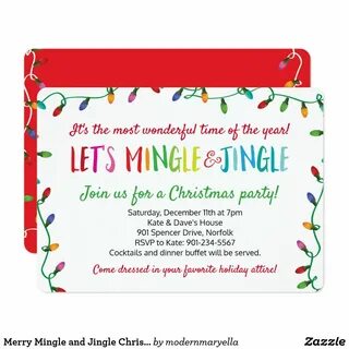 Merry Mingle and Jingle Christmas Lights Party Invitation Za