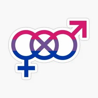 "Bisexual Pride Symbol with Bisexual Flag Colors" Sticker by