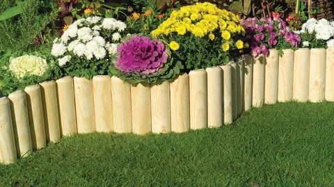 Pack of 2 x 12 High Log Rolls by Ruddings Wood Wooden Border