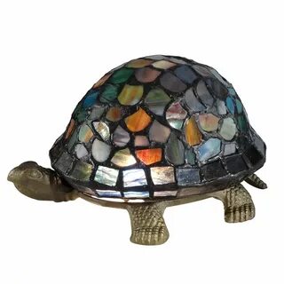 Dale Tiffany Blue Turtle 4.25 in. Antique Brass Accent Lamp 