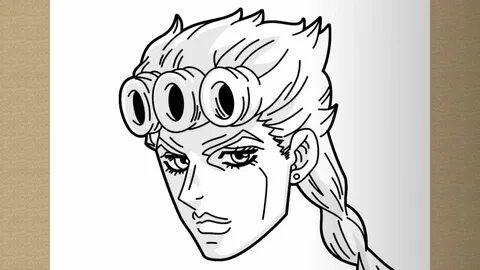 How to draw GIORNO GIOVANNA (JoJo) step by step, EASY - YouT