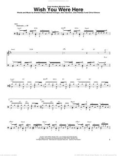 Incubus - Wish You Were Here sheet music for drums (PDF)