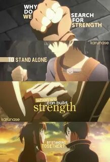 "Why do we search for strength to stand alone when we can bu