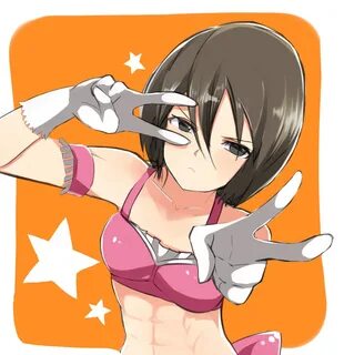 Safebooru - 1girl : abs asyde black eyes black hair mikasa a