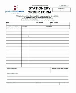 Office Supply order form Template Shooters Journal