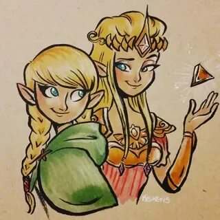 Queen Zelda and... uh, her sister, Princess Linkle? The Lege