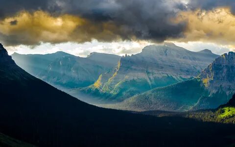 Скачать обои тучи сша горы облака монтана национальный парк 