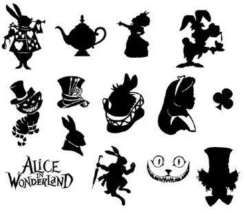 Alice in Wonderland svg,cut files,silhouette clipart,vi Мага
