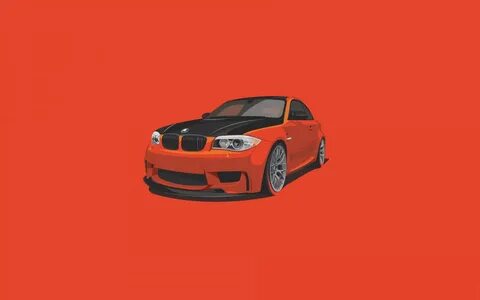 Скачать обои BMW, Orange, Car, Minimalistic, раздел минимали