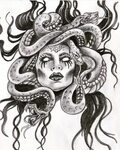 draw,black and white,medusa,dark style Art, Medusa painting,
