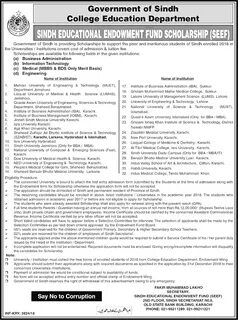 Sindh Educational Endowment Fund Scholarships 2021