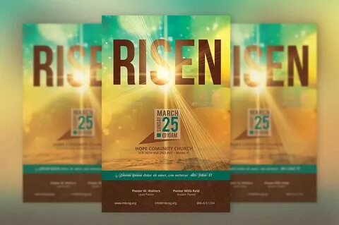 Risen Easter Church Flyer Template " Inspiks Market