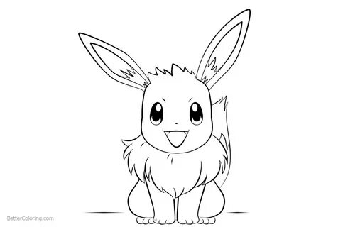 Eevee Coloring Pages Line Art - Free Printable Coloring Page