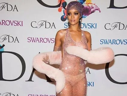 See the sparkly, naked dress Rihanna wore to the CFDA