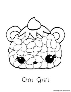 Num Noms - Oni Giri Coloring Page Coloring Page Central