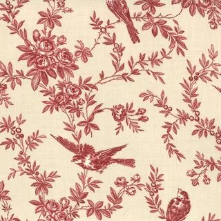 Red toile quilt fabric Moda Pom Pom de Paris French General 