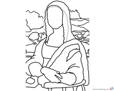 Mona Lisa Coloring Pages Elegant Stick Postcard - Free Print