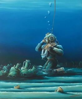 Pin by White heart Blue on 2019 Deep sea diver art, Underwat