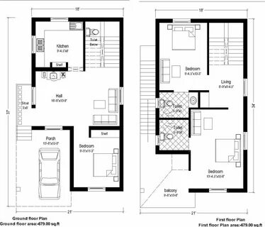 20x40 House Plan 2bhk 20x40 house plans, Duplex house plans,