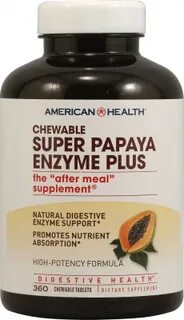Купить Американское здоровье Super Papaya Enzyme Plus Chewab