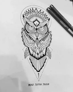 Mandala Owl Design // Designed by @benliamz . . #owl #owltat