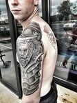 shoulder tattoo Shoulder armor tattoo, Armor tattoo, Armour 