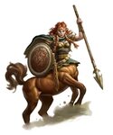 Female Centaur Spear and Shield Ranger - Pathfinder PFRPG DN