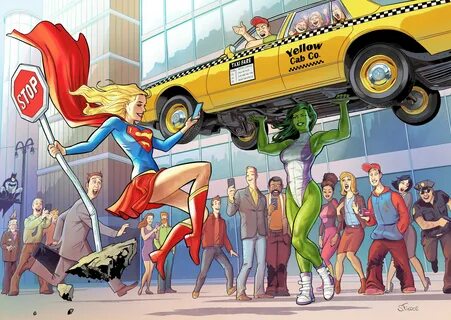 Serge Fiedos - SheHulk VS Supergirl