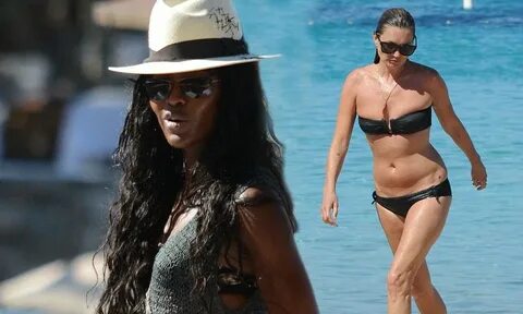 Supermodels Kate Moss and Naomi Campbell sunbathe in Ibiza C