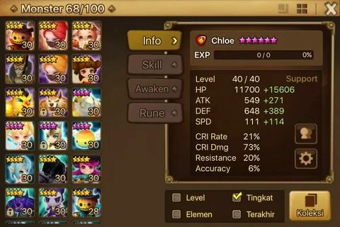 Terjual ID Summoners War Raki Rakan Juno dkk server Asia KAS