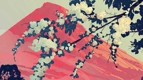 Cloud flowers japanese art wallpaper phone