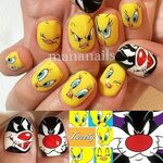 Ms room on Instagram: "Tweety" Bird nail art, Disney nails, 