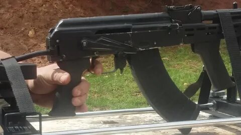 Homemade selectable Binary ak 47 trigger at the range. Very 