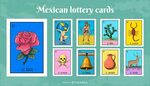 Mexican Lottery Cards Colorful Set Vector Download