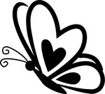 Butterfly With A Heart On Frontal Wing On Side View Svg Png 