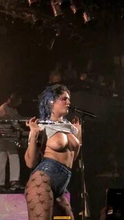 Tove Lo nude breasts at Lucerna Music Bar in Prague