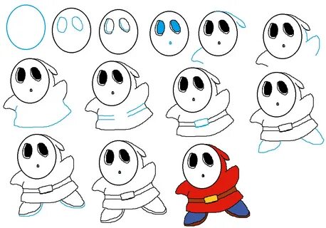 how to draw a shy guy from mario (With images) How to draw m