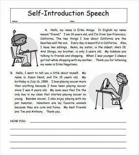 Self introduction speech, Essay writing skills, Essay writin