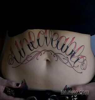 Татуировки для девушек на животе надписи (59 фото)