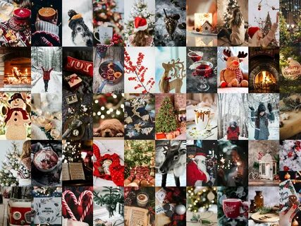 Aesthetic Christmas Collage Desktop Wallpapers - Wallpaper C