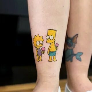 Bart & Lisa Simpson tattoo Tatuaje de los simpsons, Tatuajes