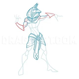 How to Draw Anubis, Coloring Page, Trace Drawing