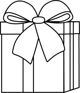 clip art black and white Black and White Christmas Gift Clip