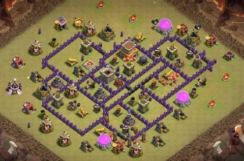 Base layout Clash of Clans 8 th - All the resources behind t