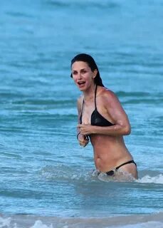 Courtney Cox Nipple Slip In St. Barts While Frolicking In Th