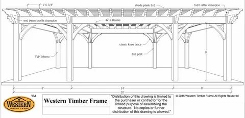 Plan for a 16' x 32' OverSize Timber Frame DIY Pergola Weste