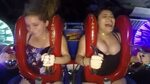 Hot Baby With Big Boobs Riding On Slingshot Without Bra Nips