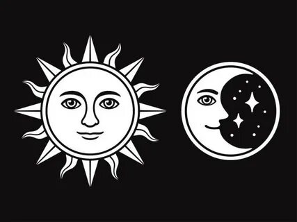 Clip Art Of A Moon And Sun Art Сток видеоклипы - iStock