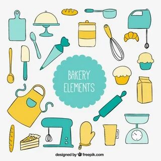 Download Hand Drawn Kitchen Tools For Bakery for free Graphi